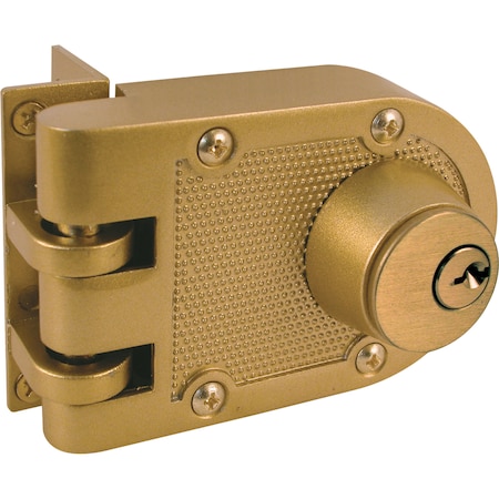 Prime-Line Jimmy-Resistant Deadlock, Diecast, Brass Color, Angle Strike, Double Cylinder Single Pack U 9972